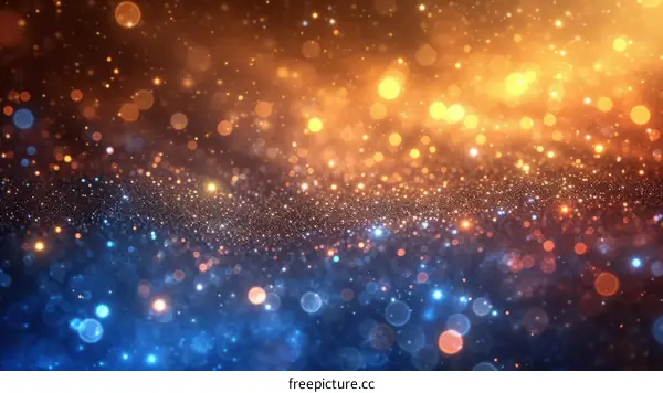 Blue and orange glitter background