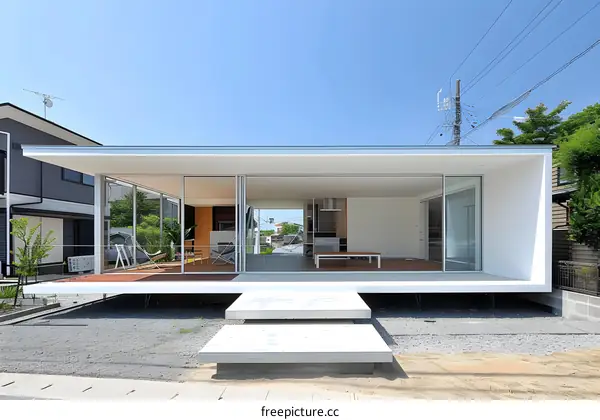 Modern Minimalist House Exterior With Glass Walls and Deck