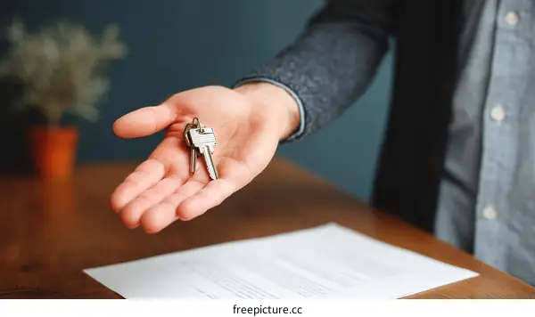 Real Estate Transaction Handing Over Keys