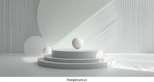 Minimalist White Geometric Product Display