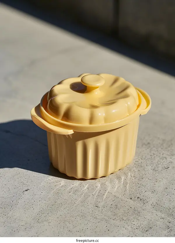 Yellow Plastic Container with Lid
