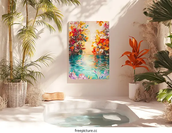 Tropical Painting in Minimalist Home Decor