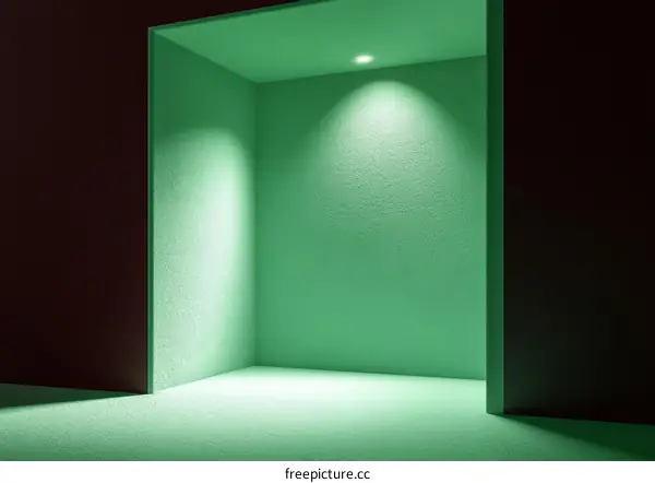 Empty Modern Green Showcase Display