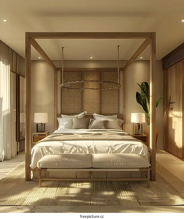 Modern bedroom inspired by nature
