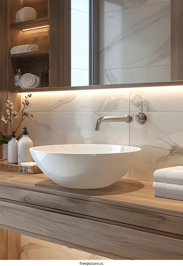 Wooden bathroom cabinet design renderings