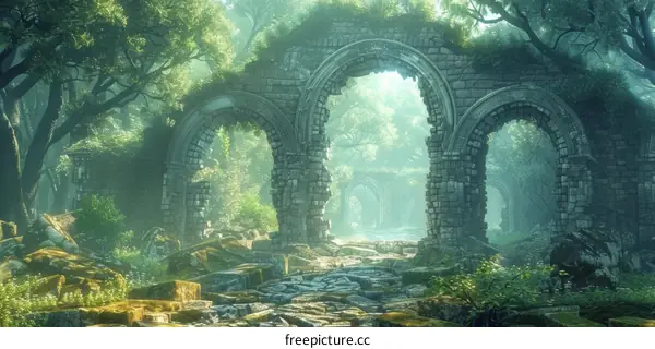 Enchanted Forest Ruins: A Mystical Gateway