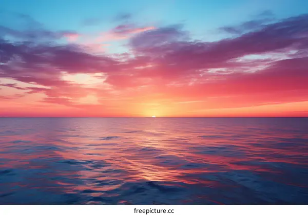 A beautiful sunset over the ocean with vibrant colors
