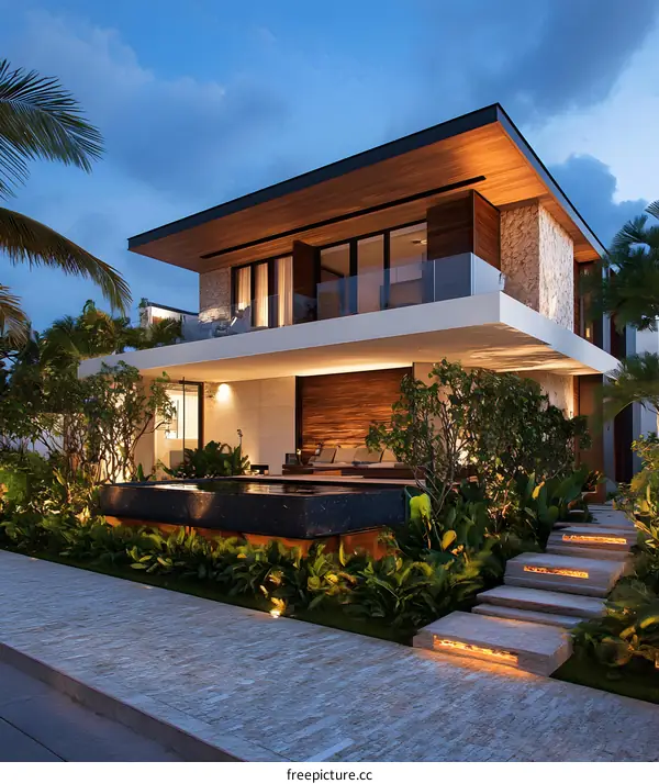 Modern Minimalist Home with Pool and Landscaping