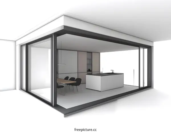 Modern Kitchen Design with Sliding Glass Doors