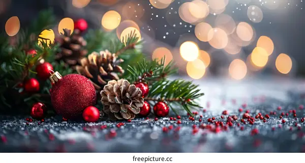 Christmas Ornaments and Pine Cones