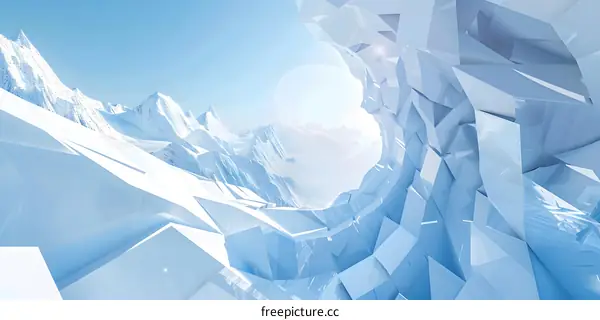 Abstract Crystal Mountain Landscape