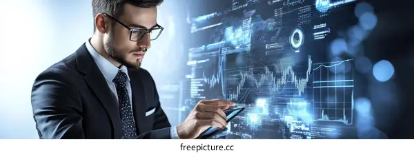Businessman Analyzing Digital Data