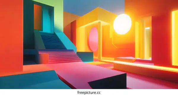 Abstract Geometric Shapes In 3D Render