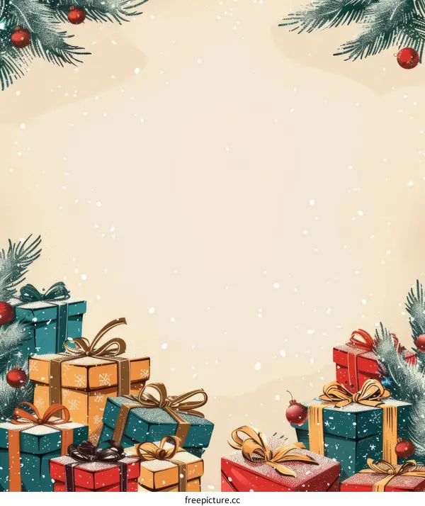 Festive Christmas Background with Gifts
