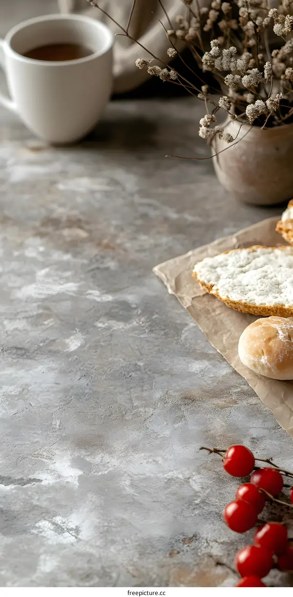 Close Up Of Fresh Red Berries On Brown Background