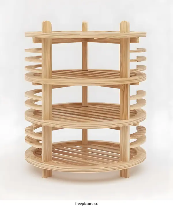 Wooden Round 3 Tier Shelf