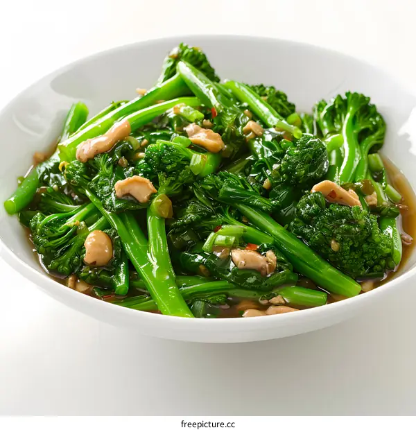Stir-fried Chinese broccoli with garlic sauce