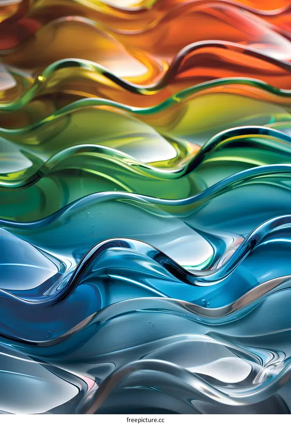 Colorful wavy glass