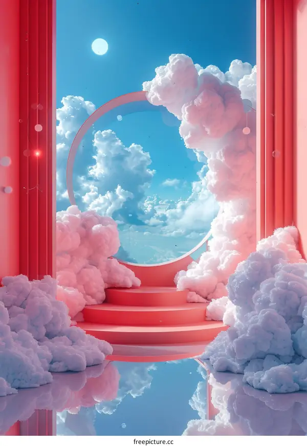 Pastel Dreamy Cloudscape Interior