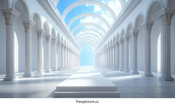 Majestic White Columns Archway Perspective