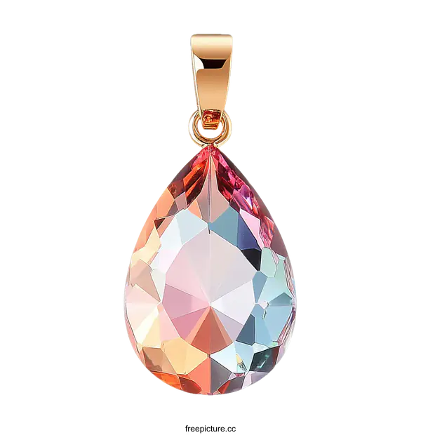 [Transparent Background PNG]Multi-colored gemstone pendant