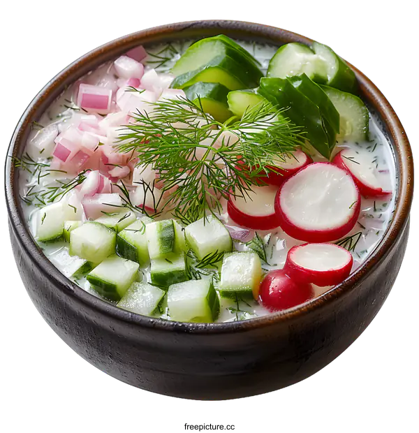 [Transparent Background PNG]Cold summer soup Okroshka