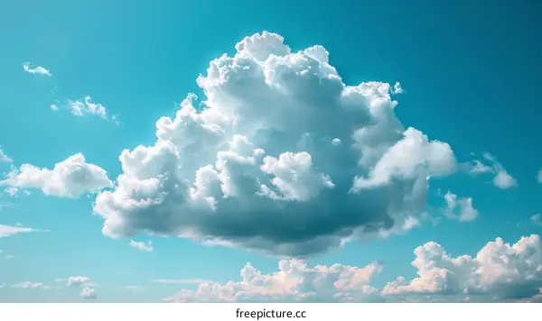 A large white cloud in the blue sky