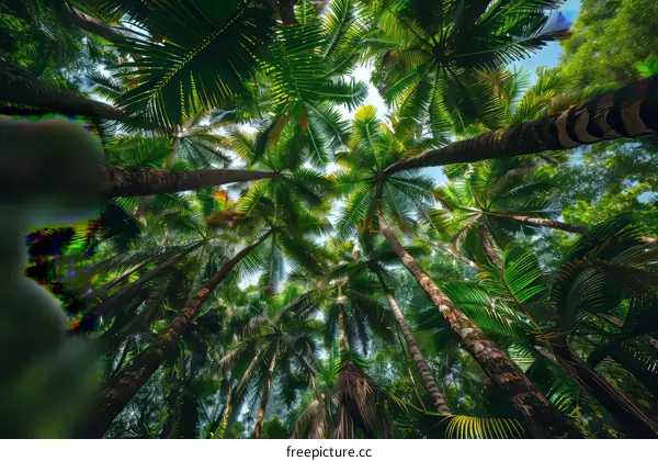 Tropical Rainforest Canopy: Lush Green Foliage