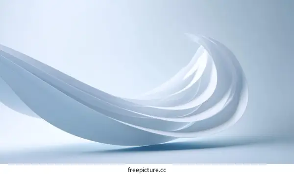 Abstract Light Blue Flowing Curves