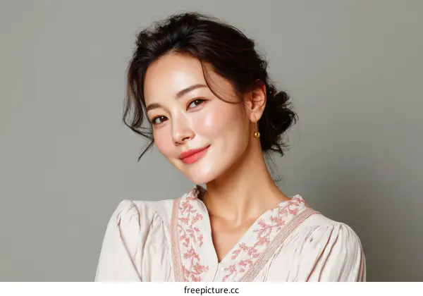 Asian Woman Portrait with Beautiful Skin