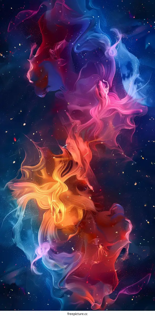 Cosmic Tapestry: A Colorful Nebula