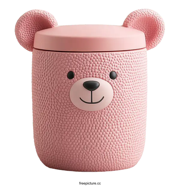 [Transparent Background PNG]Pink Bear Storage Container
