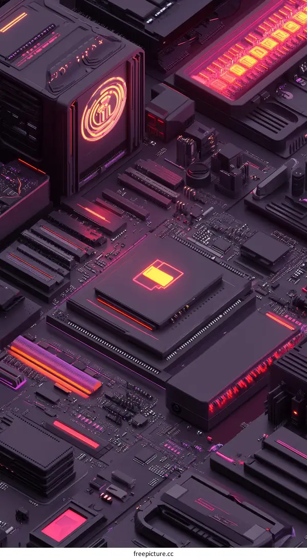 Abstract Futuristic Circuit Board Design