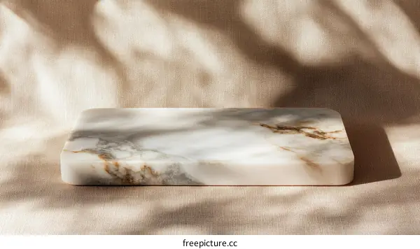 Elegant Marble Display Stand Against a Beige Background
