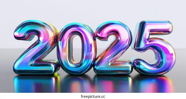 Colorful 2025 New Year Illustration
