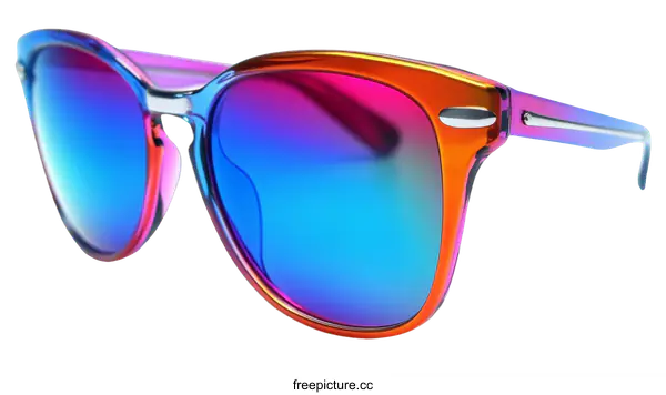 [Transparent Background PNG]Colorful Gradient Sunglasses Closeup