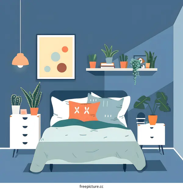 Modern Minimalist Bedroom Interior Design with Plants