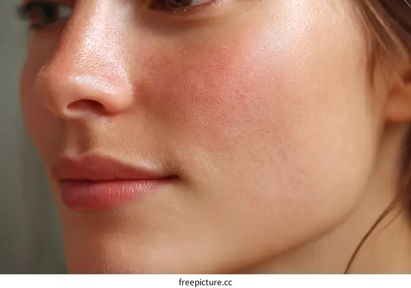 Closeup Facial Portrait of a Woman with Natural Beauty