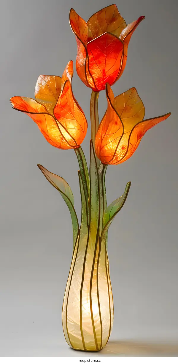Orange Tulip Table Lamp