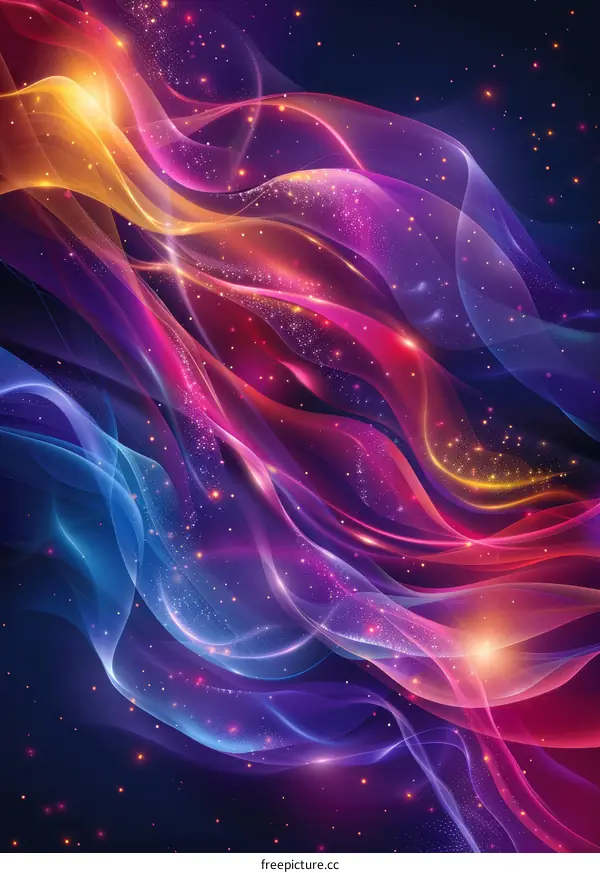 Colorful abstract glowing futuristic wavy background