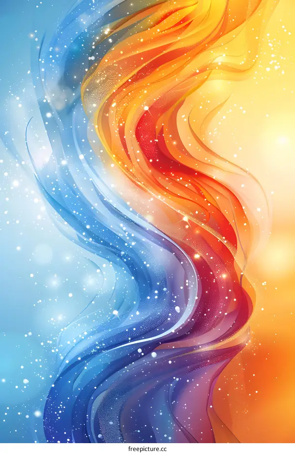 Abstract Ribbons in Cold and Warm Colors