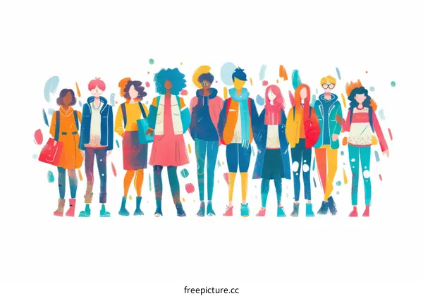 Diverse People Standing United