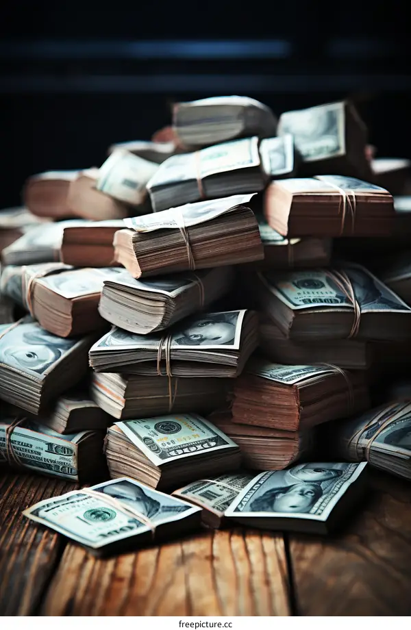 Stacks of Hundred Dollar Bills