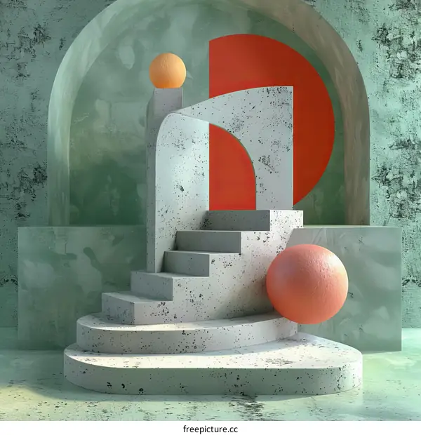 Abstract Concrete Steps and Geometric Forms