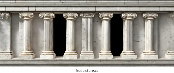 Ancient Greek Columns Architectural Design Illustration