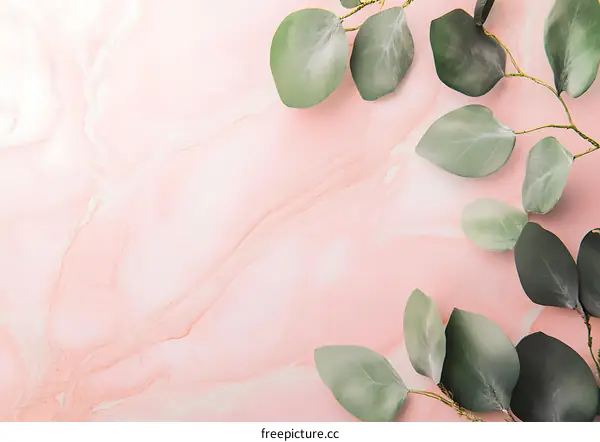 Pink and Green Minimalist Floral Background
