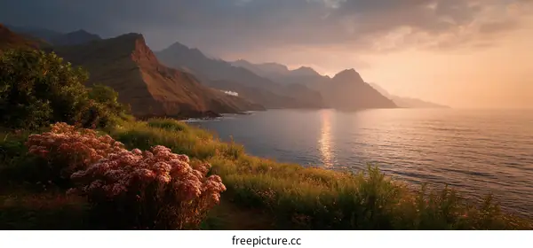Coastal Mountain Sunset View in Tenerife