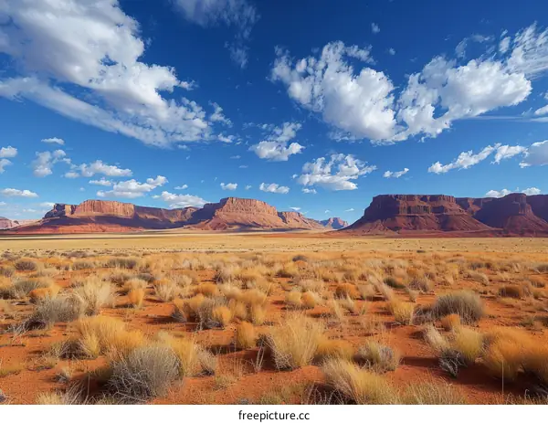 Red Rock Formations in Arid Desert Landscape