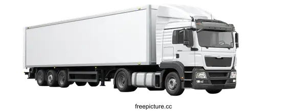 [Transparent Background PNG]Modern White Freight Truck Transportation