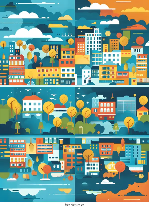 Abstract Cityscape Illustration